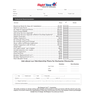 Electrician's form