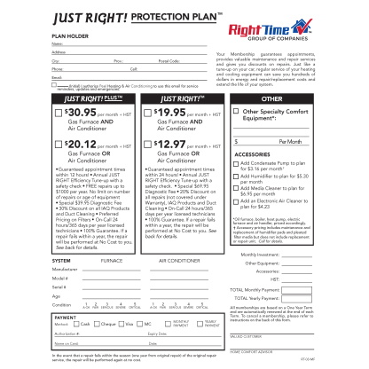 Protection Plan form